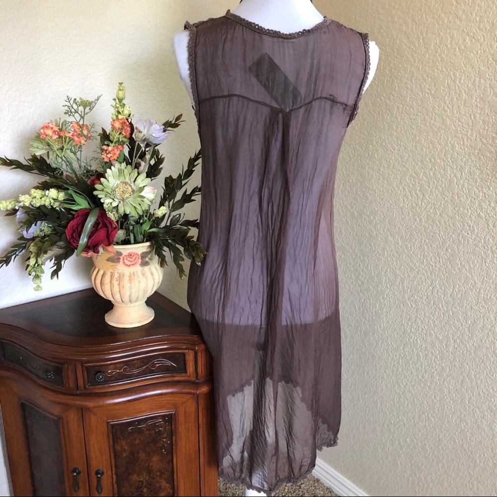 M Made In Italy 💯% Silk Tank Shift Dress - Picture 5 of 8